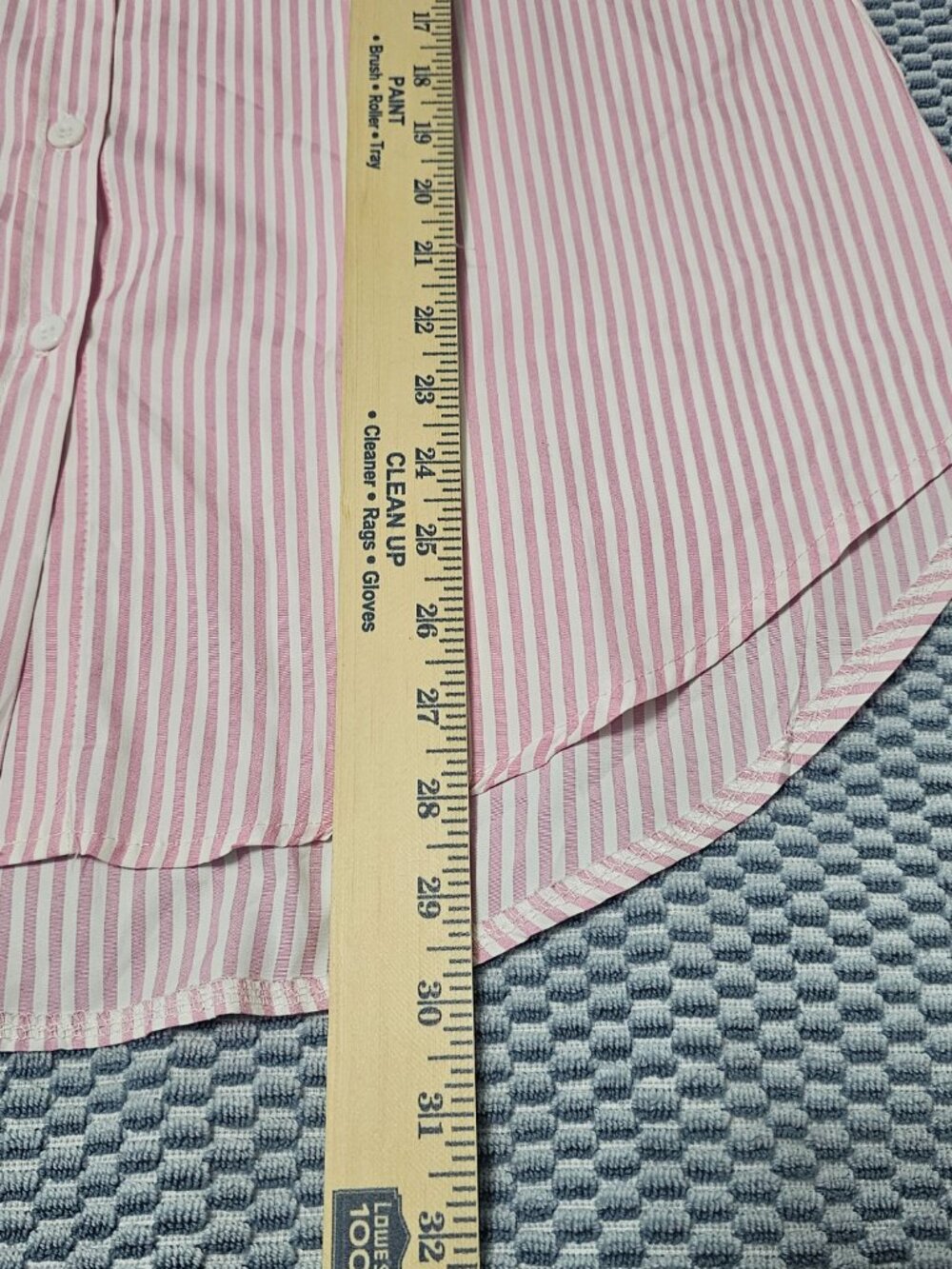 Unbranded Pink White Strpes Button Down Long Sleeves Women's Polo Shirt Sz L NEW - Picture 5 of 5
